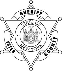 YATES SHERIFF BADGE NY VECTOR LINE ART FILE Black white vector outline or line art file