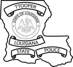 LOUISIANA STATE POLICE TTOOPER BADGE LINE ART VECTOR FILE Black white vector outline or line art file