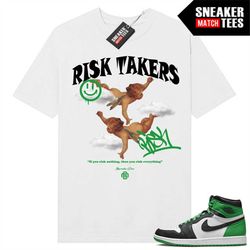 Lucky Green 1s  Sneaker Match Tees White 'Risk Takers'
