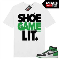 Lucky Green 1s  Sneaker Match Tees White 'Shoe Game Lit'