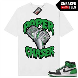 Lucky Green 1s  Sneaker Match Tees White 'Paper Chaser'