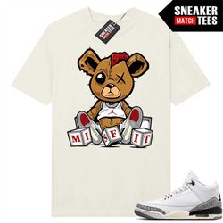 White Cement 3s to match Sneaker Match Tees Sail 'Misfit Teddy'