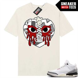 White Cement 3s to match Sneaker Match Tees Sail 'Sneaker Heart'