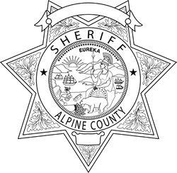 Alpine County Sheriff, CALIFORNIA Sheriff Star Badge vector outline svg file, cnc laser engraving, Cricut, Cnc Router