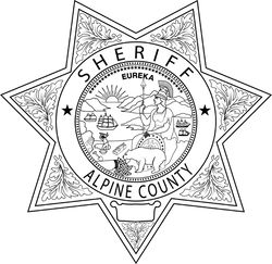 Alpine County Sheriff, CALIFORNIA Sheriff Star Badge vector outline svg file, cnc laser engraving, Cricut, Cnc Router v2