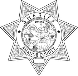 Amador County Sheriff, CALIFORNIA Sheriff Star Badge vector outline svg file, cnc laser engraving, Cricut, Cnc Router