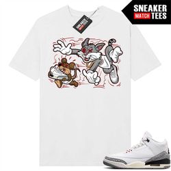 White Cement 3s to match Sneaker Match Tees White 'Finessed'