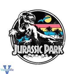 Jurassic Park Striped Logo Retro SVG Graphic Design File