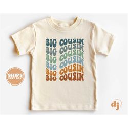 Big Cousin Toddler Shirt - Boho Retro Kids Shirt - Cute Big Cousin Natural Infant, Toddler & Youth Tee 5642