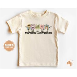 Kids St. Patrick's Day Shirt - You're My Lucky Charm Kids Retro TShirt - St. Patricks Day Retro Natural Infant, Toddler