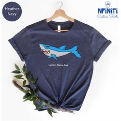 Custom Shark Shirt, Personalized Shark Shirt, Funny Shark Shirt, Cool Shark Shirt, Shark Shirt, Beach Shirt, Holiday Shi
