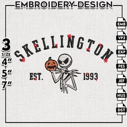Jack Skellington Embroidery files,Nightmare Before Christmas Embroidery Designs, Halloween Machine Embroidery Pattern