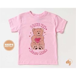 kids valentines day shirt - i love you beary much kids retro tshirt - retro natural infant, toddler & youth tee 5452