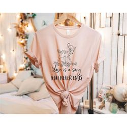 Love Is A Song That Never Ends, Bambi Shirt, Disney Shirt, Bambi Tee, Gift For Her, Disney Characters Shirt, Disney Love
