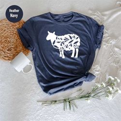Floral Sheep Shirt, Sheep Farmer Gift, Sheep Shirt, Sheep Lover Tee, Sheep Shirt, Sheep Lover Gift, Farmer Shirt, Farmer
