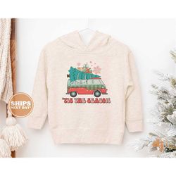 Toddler Christmas Shirt - Tis the Season Present Van Kids Christmas Sweatshirt - Holiday Natural Infant, Toddler & Youth