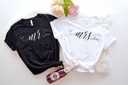Custom Mr and Mrs, Personalized Wifey and Hubby Shirt, Bride to be Gift Est, Wife And Husband Shirts, Just Married Gift,