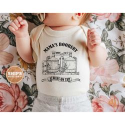 Mama's Boobery Baby Onesie - Retro Funny Breastfeeding Bodysuit - Cute Funny Natural Onesie 5422