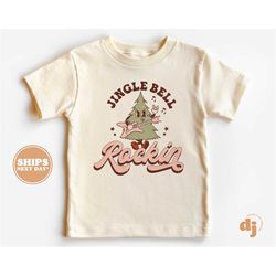Toddler Christmas Shirt - Jingle Bell Rockin Kids Christmas Shirt - Holiday Natural Infant, Toddler & Youth Tee 5418