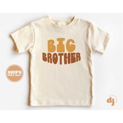 Big Brother Toddler Shirt -Pregnancy Announcement Retro Kids Shirt - Sibling Natural Infant, Toddler & Youth Tee 5412