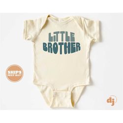little brother onesie - retro pregnancy announcement bodysuit - boys natural baby onesie  5410