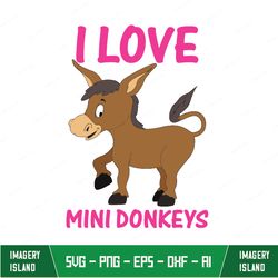 I Loves Mini Donkeys Hooded SweatSvg