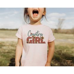 Toddler T-shirt - Country Girl Kids Retro TShirt - Retro Natural Infant, Toddler & Youth Tee  5246