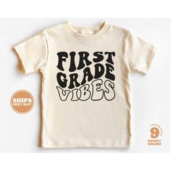 Back to School Shirt - Team 1st Grade Kids Shirt - First Day of School Retro Natural Infant, Toddler, Youth & Adult Tee