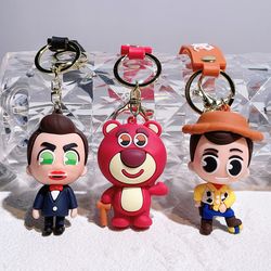 Disney Cartoon Toy Story Toys for Kids Lightyear Woody Lotso Keyrings Kawaii Backpack Ornament Birthday