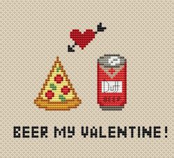 pizza cross stitch pattern PDF/ beer funny kitchen counted needlepoint chart / easy cross stitch pattern for begginers