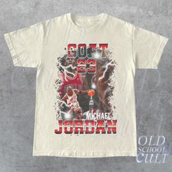 vintage 90s basketball graphic t-shirt, michael jordan goat tee, retro basketball shirt,  unisex vintage style sports te