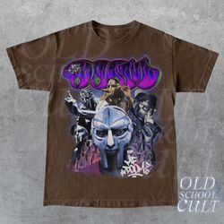 Vintage Mf Doom 90s Style Bootleg T-Shirt , Vintage Unisex Graphic Tee , Oversize Rap Tee , Brown Unisex T-Shirt , Gift