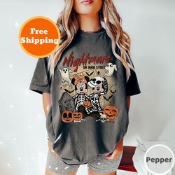 Halloween Mickey Minnie Comfort Color Shirt, Disney Halloween Shirt, Mickey Nightmare On The Main Street Shirt, Hallowee