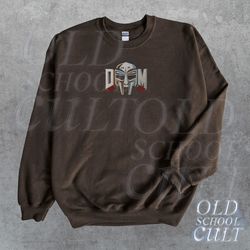 Mf Doom Y2k Graphic Sweatshirt, Brown Cotton Retro Sweater, Rap Sweatshirt, Mf Doom Fan Gift, Madvillain Metal Face Vint