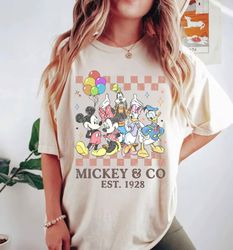 Vintage Mickey & Co 1928 Comfort Colors Shirt, Retro Checkered Mickey and Friends Shirt, Vintage Disney Shirt, Disneywor
