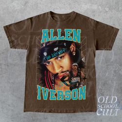 vintage allen iverson graphic t-shirt, the answer 90s graphic basketball tee, retro sports shirt, basketball gift