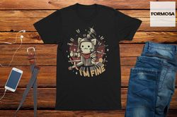 Im Fine Adults Unisex T-Shirt, funny cat t shirt, funny gaming gift, gift idea for him, geek, retro, mens gaming t-shirt