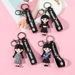 Hot American TV Series Wednesday Addams Silicone THING Keychain Fashion Jewelry for Women Halloween Pleasantly Surprised