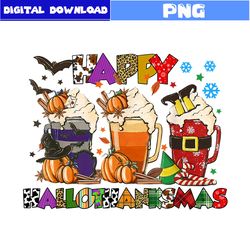 Happy Hallothanksma Png, Hallomas Coffee Png, Pmpkin Png, Christmas Png, Coffee Png, Halloween Png, Cartoon Png