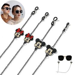 Disney Minnie Mickey Mouse Sunglass Chains Lanyards Eyewear Cartoon Stitch Anti-Falling Glasses Cord Necklace