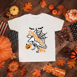 Halloween shirts, for Boys Kids Dinosaur Skeleton T rex Scary T-Shirt, Spooky Saurus Rex Shirt, Cute Halloween shirt, Di