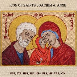 Icon of Saints Joachim and Anne embroidery design