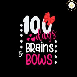 100 Days Brains Bows Big Red Bow Tie SVG PNG