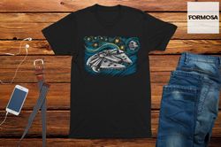 Falcon 77 Starry Night adults Space t-shirt mens Geek sci fi tshirt