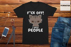 I Hate People Adults Unisex Funny Cat T-Shirt