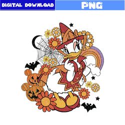 Halloween Floral Png, Halloween Daisy Duck Png, Daisy Duck Png, Mickey Mouse Png, Halloween Png, Png Digital File