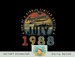 35 Year Old Awesome Since July 1988 35th Birthday png, sublimation copy