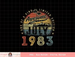 40 Year Old Awesome Since July 1983 40th Birthday png, sublimation copy