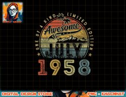 65 Year Old Awesome Since July 1958 65th Birthday png, sublimation copy