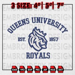 Queens University Royals Embroidery files, NCAA Embroidery Designs, Queens University Royals Machine Embroidery Pattern